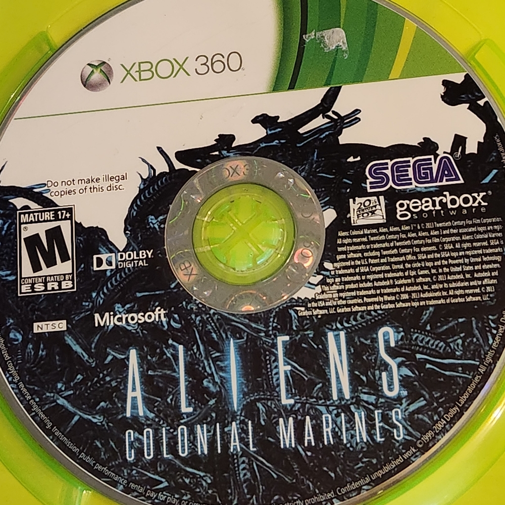 XBOX 360 Sega Aliens Colonial Marines Rated M